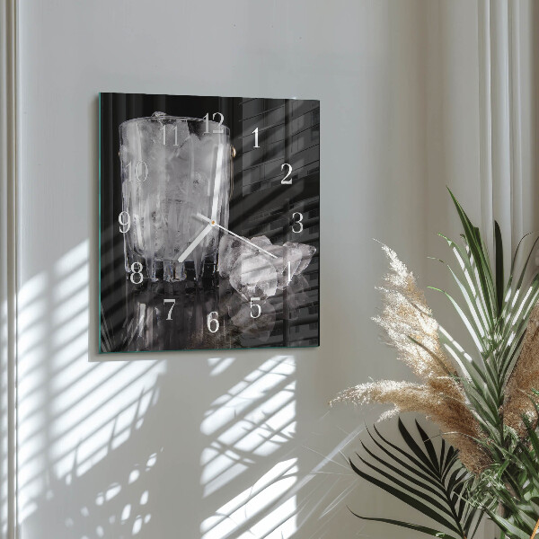 Square wall clock Ice