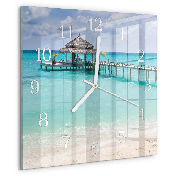 Square wall clock Beach
