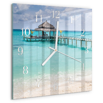 Square wall clock Beach