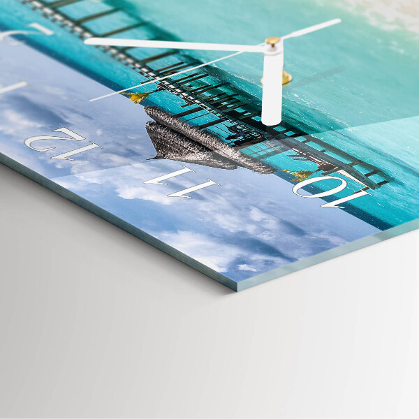 Square wall clock Beach