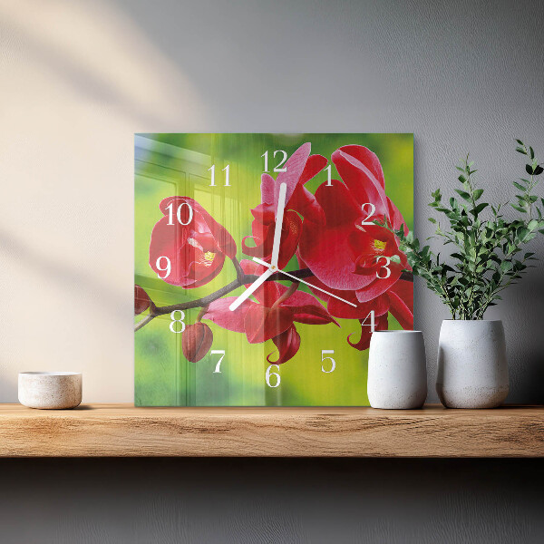 Square wall clock Orchid