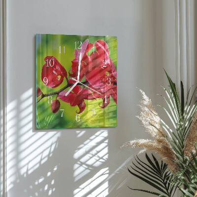 Square wall clock Orchid
