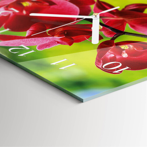 Square wall clock Orchid