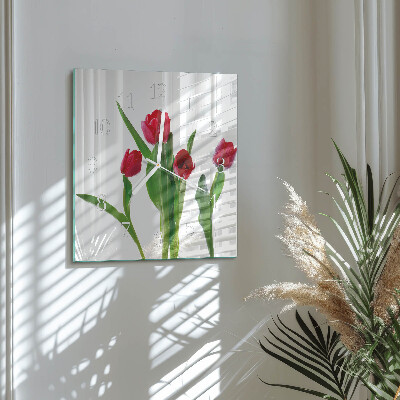 Square wall clock Tulips