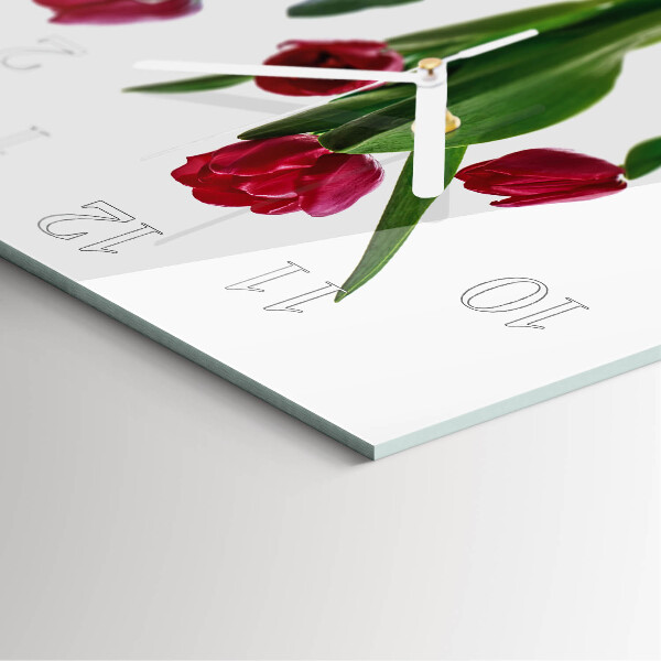 Square wall clock Tulips