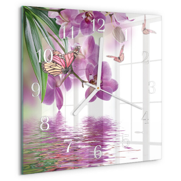 Square wall clock Butterflies