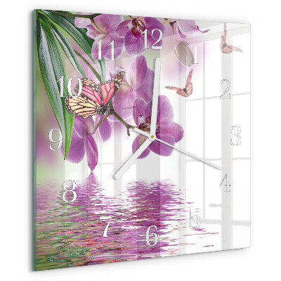 Square wall clock Butterflies