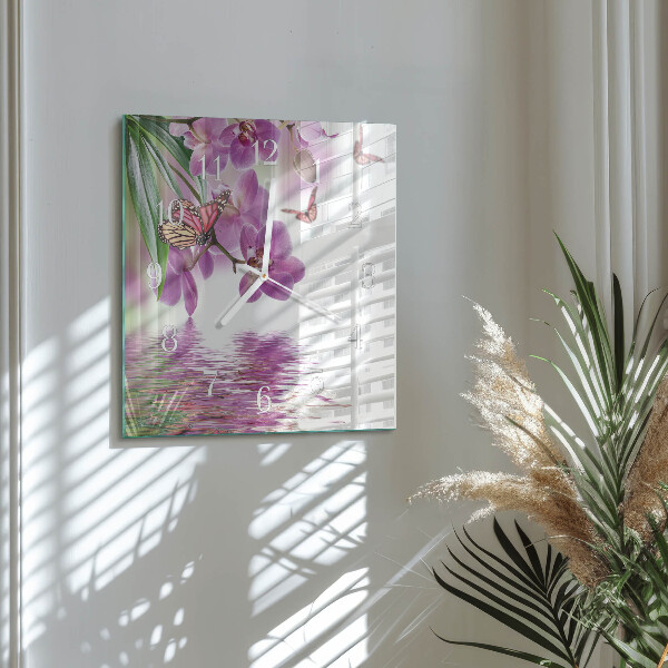 Square wall clock Butterflies