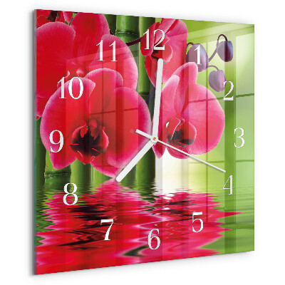 Square wall clock Orchid