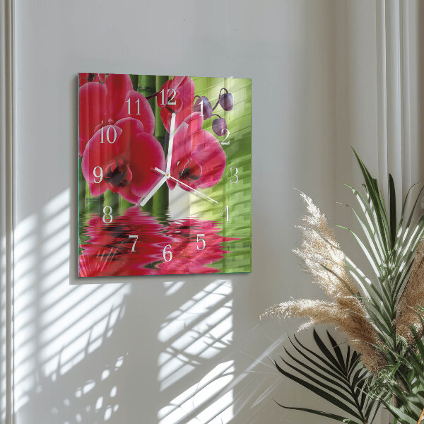 Square wall clock Orchid
