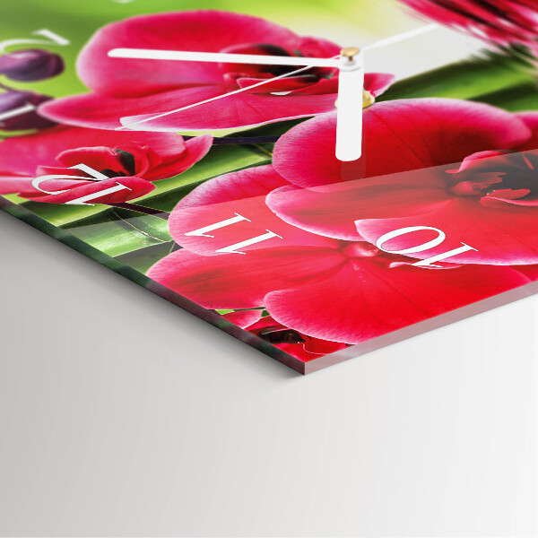 Square wall clock Orchid