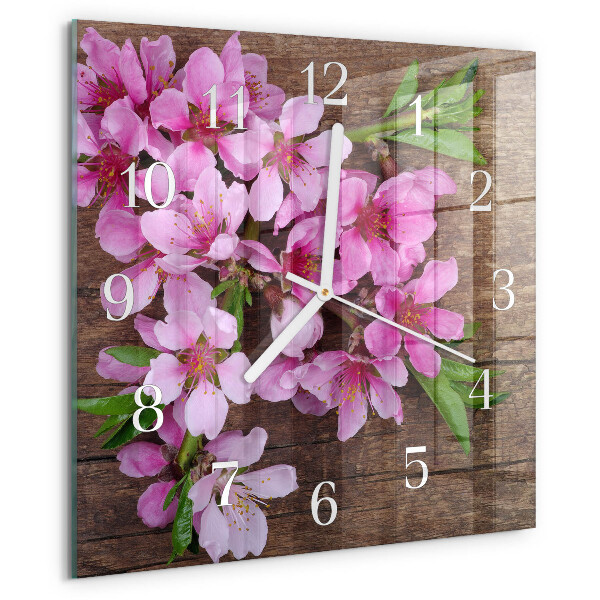 Square wall clock Flowers