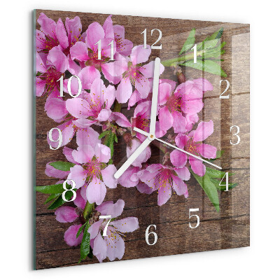Square wall clock Flowers