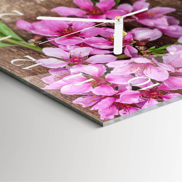 Square wall clock Flowers