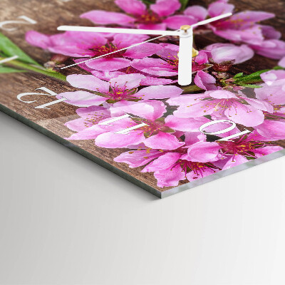 Square wall clock Flowers
