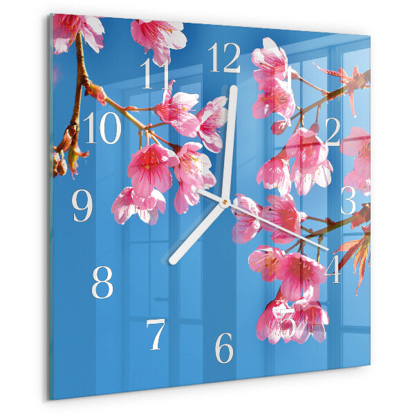 Square wall clock Flowers