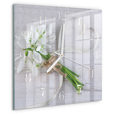 Square wall clock Bouquet of Flowers