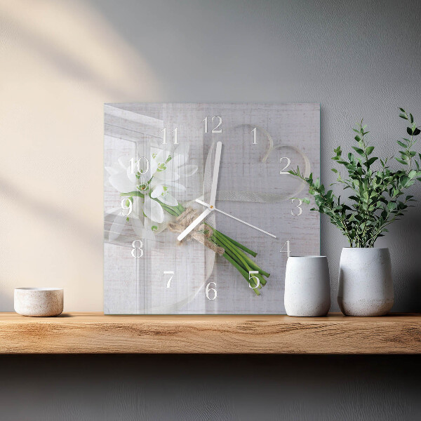 Square wall clock Bouquet of Flowers