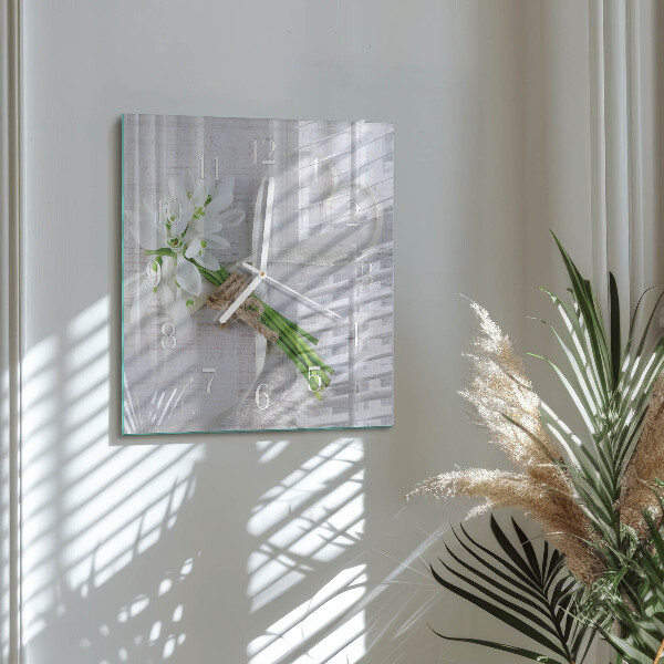 Square wall clock Bouquet of Flowers