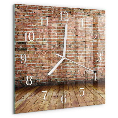 Square wall clock Brick