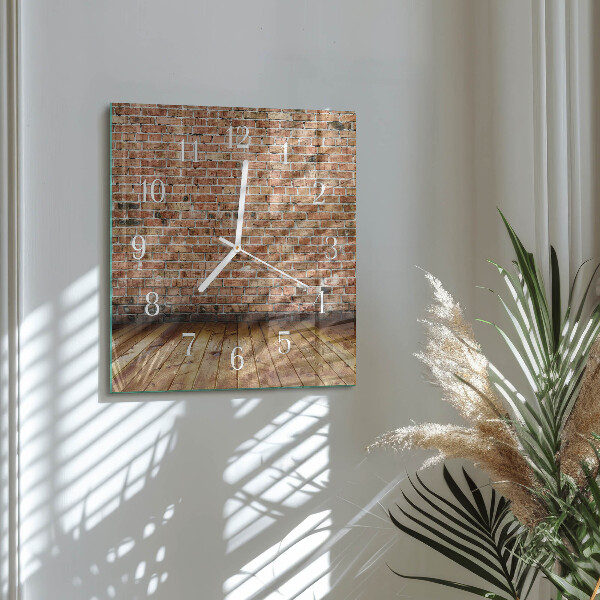 Square wall clock Brick