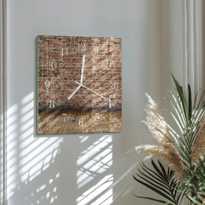 Square wall clock Brick