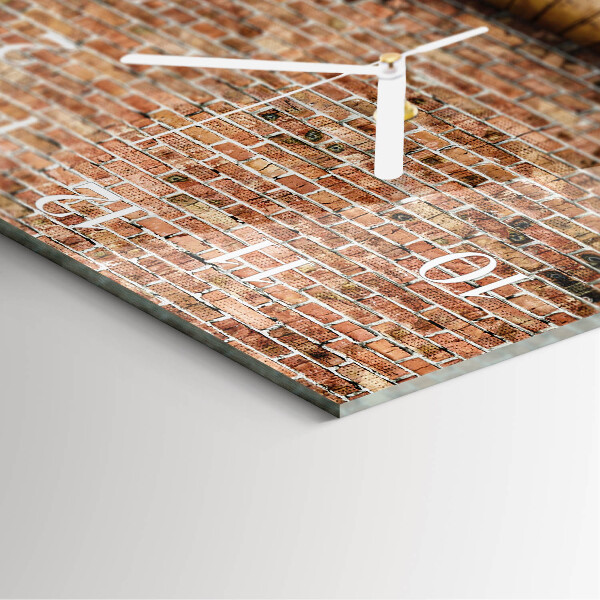 Square wall clock Brick