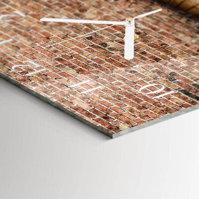 Square wall clock Brick