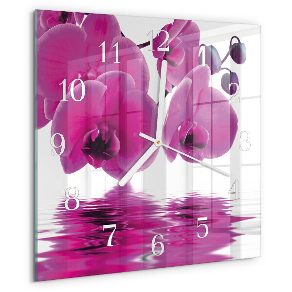 Square wall clock Orchid