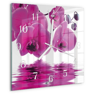 Square wall clock Orchid
