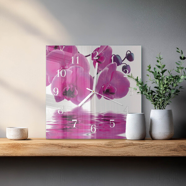 Square wall clock Orchid