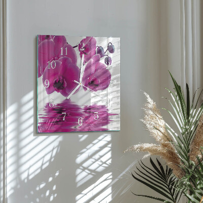 Square wall clock Orchid