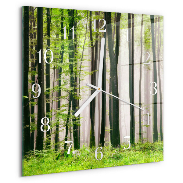 Square wall clock Forest
