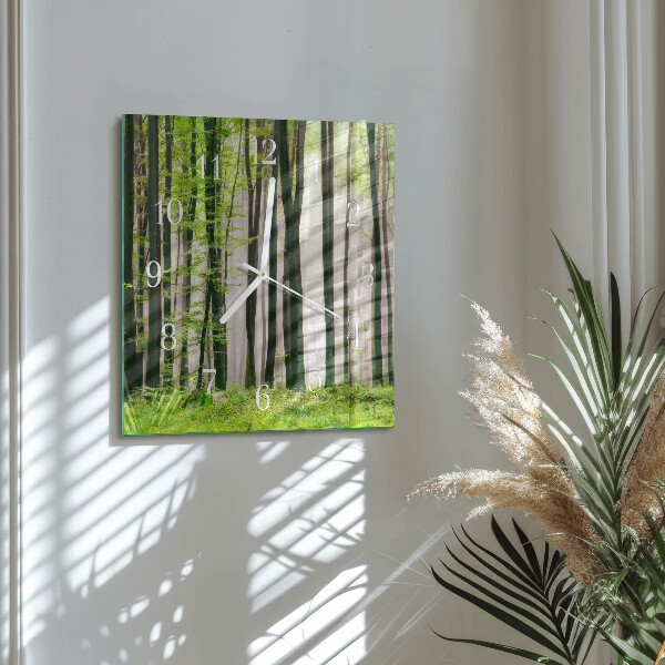 Square wall clock Forest