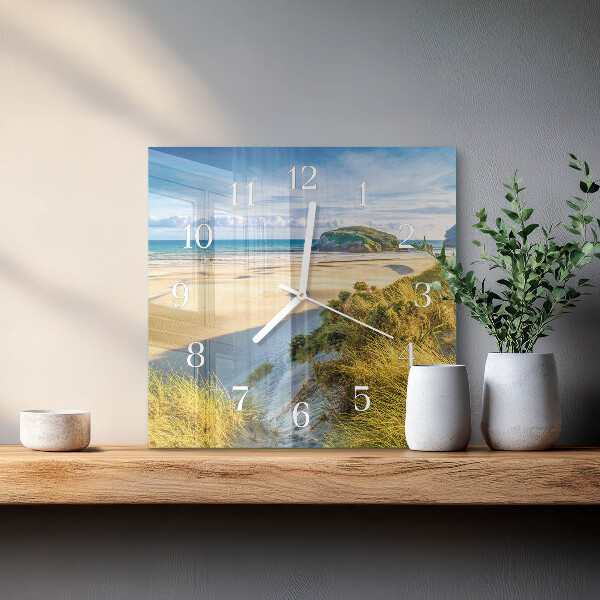 Square wall clock Beach