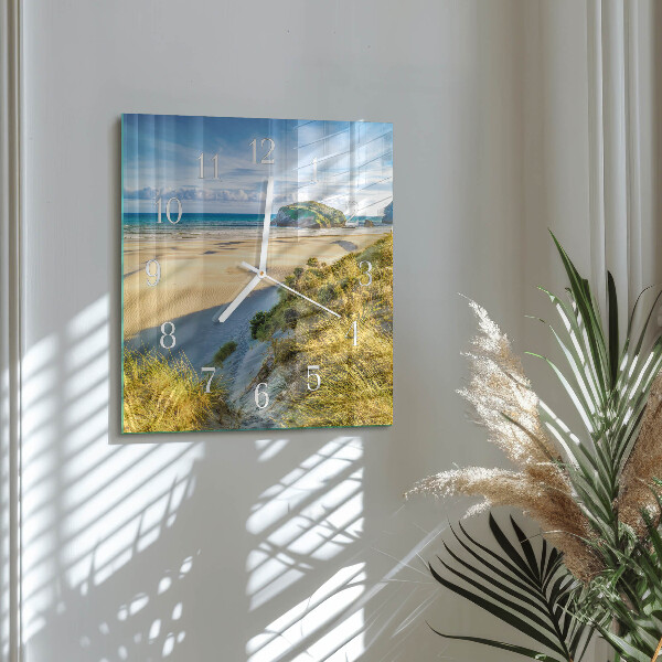 Square wall clock Beach