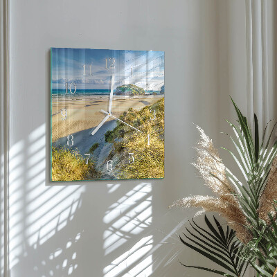 Square wall clock Beach