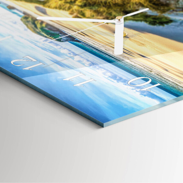 Square wall clock Beach