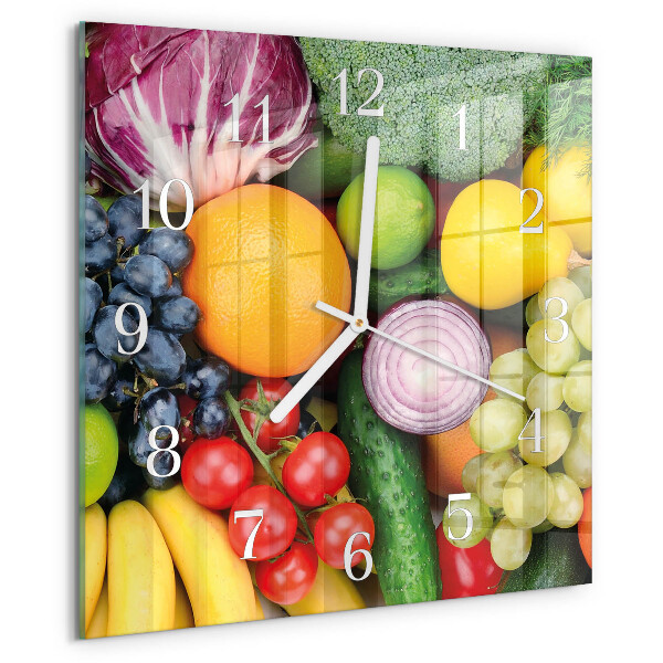 Square wall clock Fruits and Vegetables