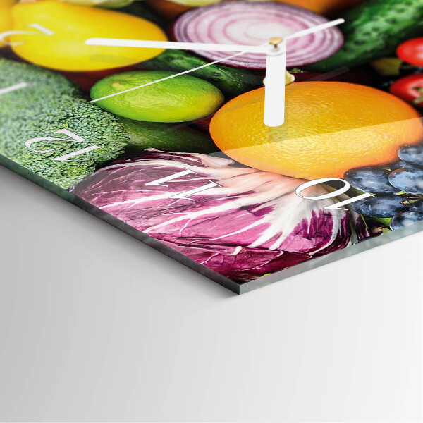 Square wall clock Fruits and Vegetables