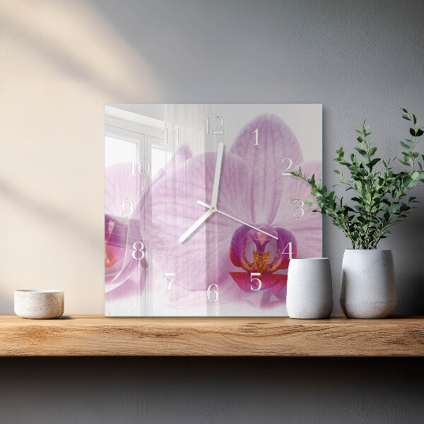 Square wall clock Orchid