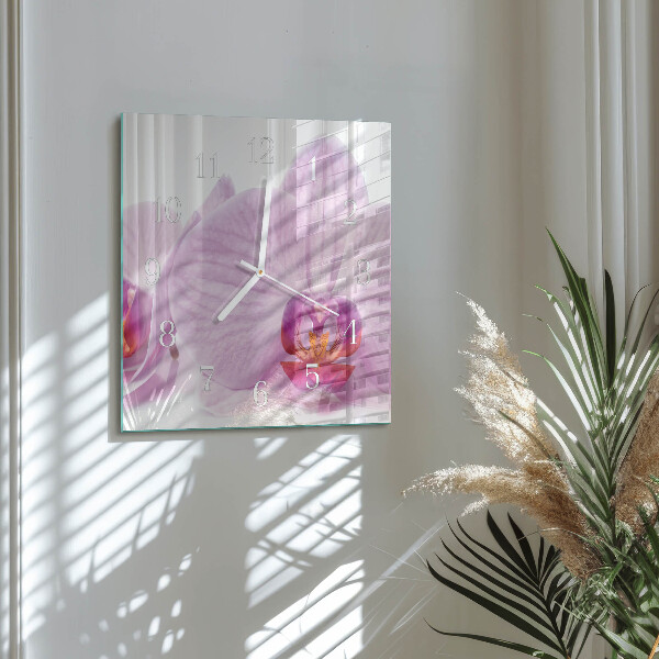 Square wall clock Orchid