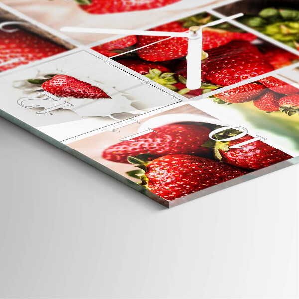 Square wall clock Strawberries