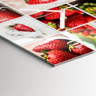 Square wall clock Strawberries