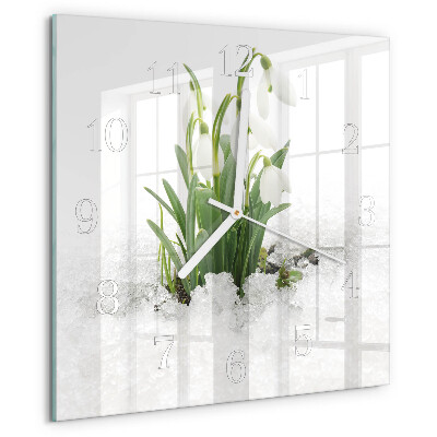 Square wall clock Snowdrop