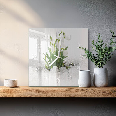 Square wall clock Snowdrop