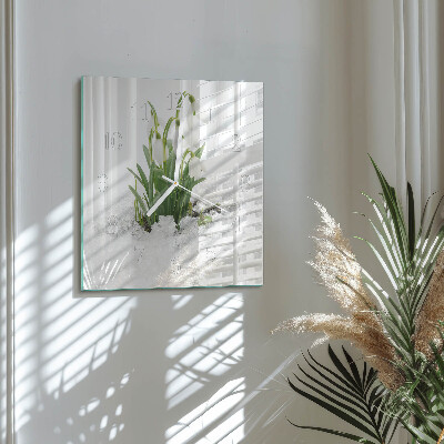 Square wall clock Snowdrop