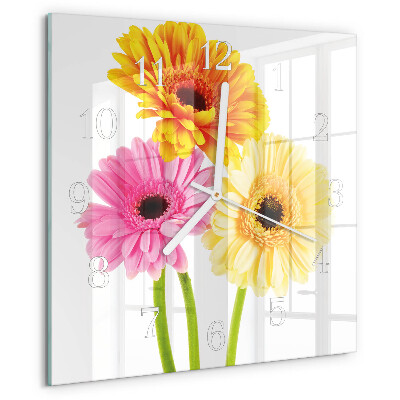 Square wall clock Flowers