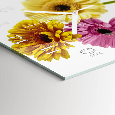Square wall clock Flowers