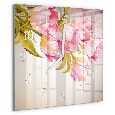 Square wall clock Watercolors
